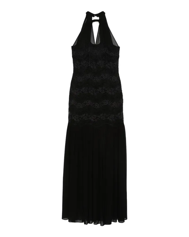Twin-Set Neckholder-Spitzenkleid - Schwarz Schwarz
