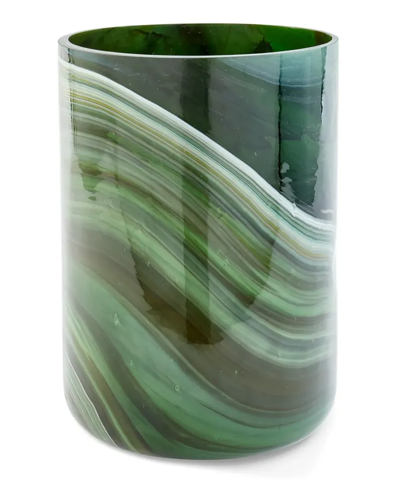 POLSPOTTEN Große Vase aus marmoriertem Glas - Grün Grün