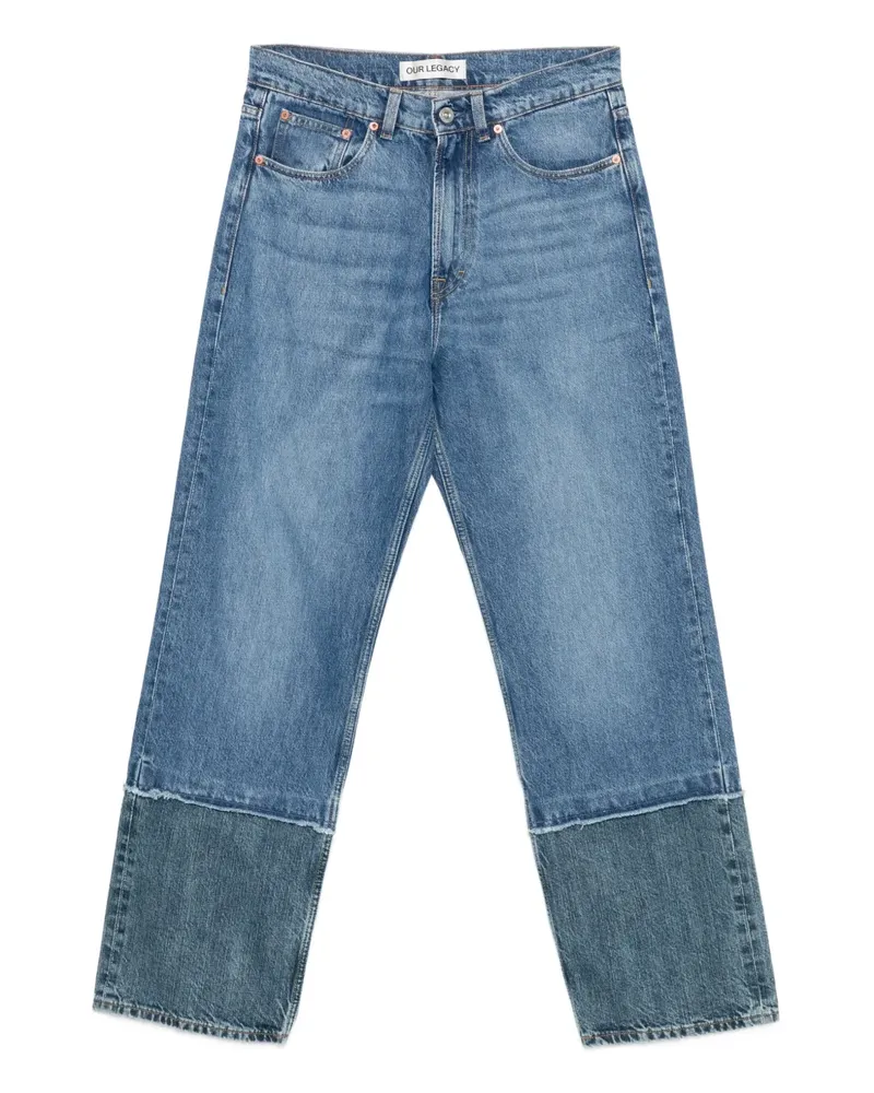 Our Legacy Third Cut contrast-hem jeans - Blau Blau