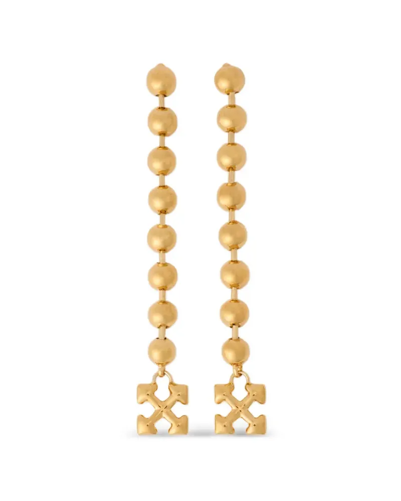 OFF-WHITE Arrow ballchain earrings - Gold Gold