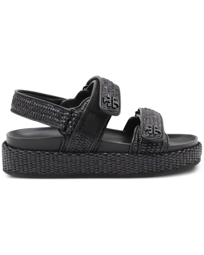 Tory Burch Gewebte Kira Plateau-Sandalen - Schwarz Schwarz