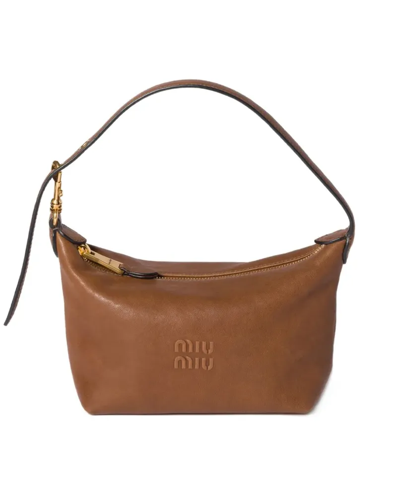 Miu Miu Schultertasche mit Logo-Prägung - Braun Braun