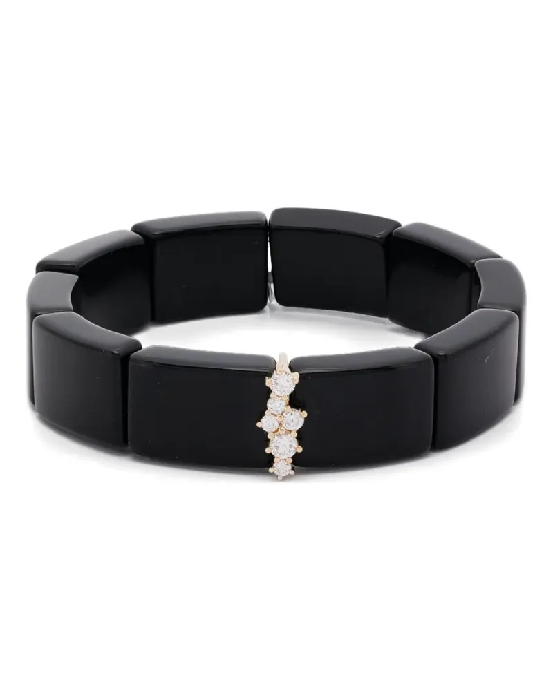 Sydney Evan 14kt Gelbgoldarmband mit Diamant und Onyx - Schwarz Schwarz