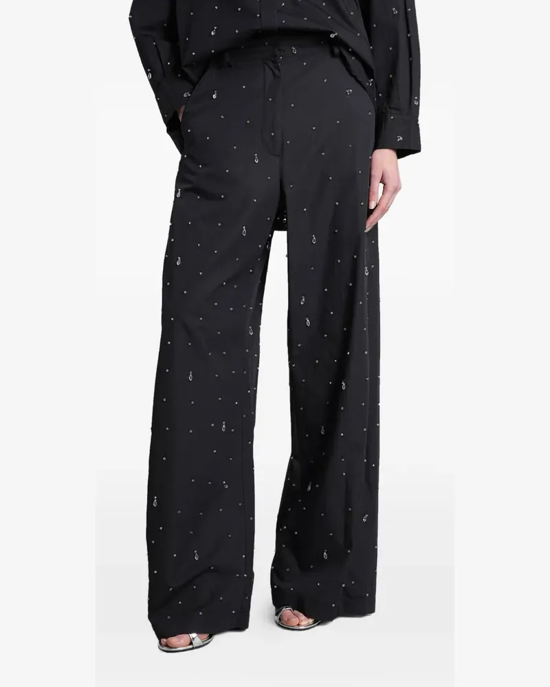 Giuseppe di Morabito crystal-embellished palazzo pants - Schwarz Schwarz