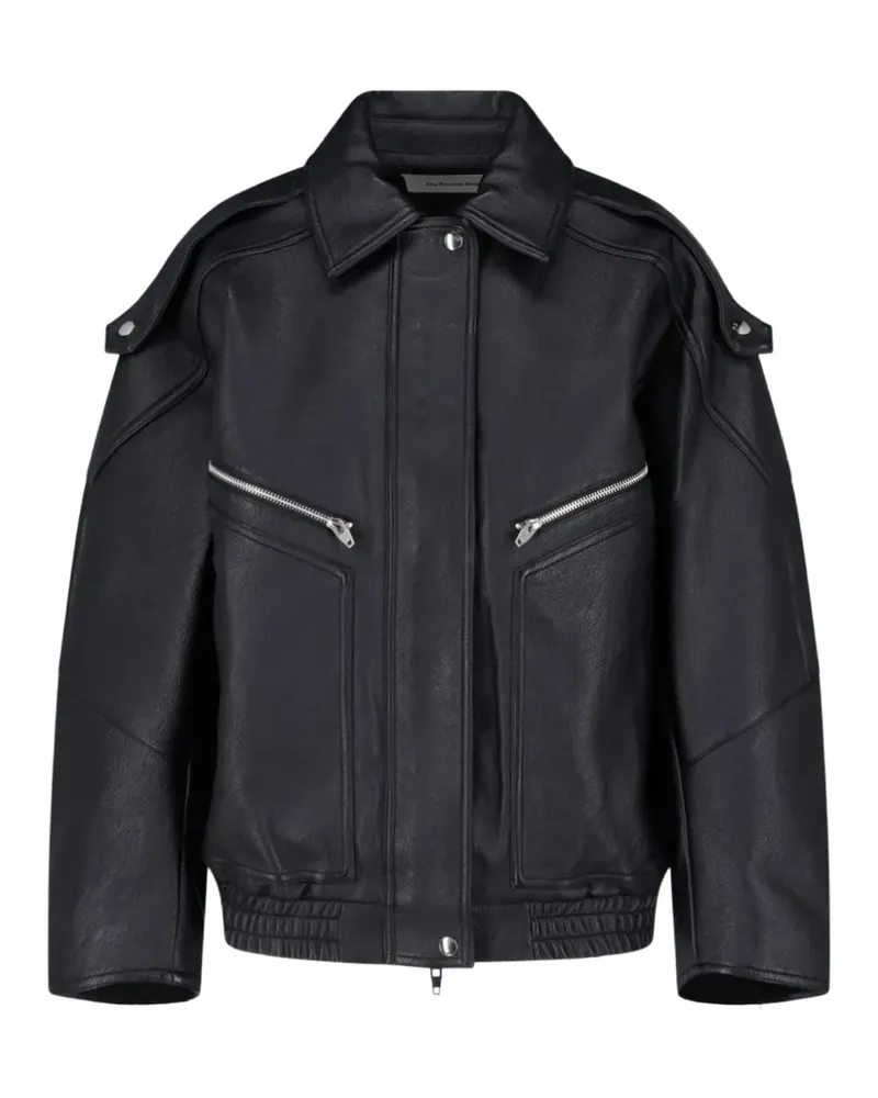 FRANKIE Shop Hudson faux-leather bomber jacket - black - Schwarz Schwarz