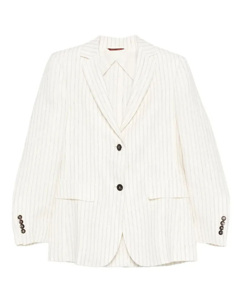 Max Mara Gestreifter Blazer - Nude Nude