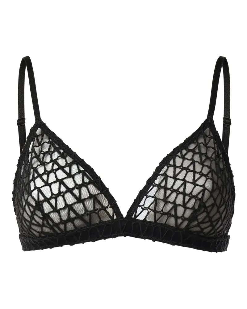 Valentino Garavani Triangel-BH mit Logo - Schwarz Schwarz
