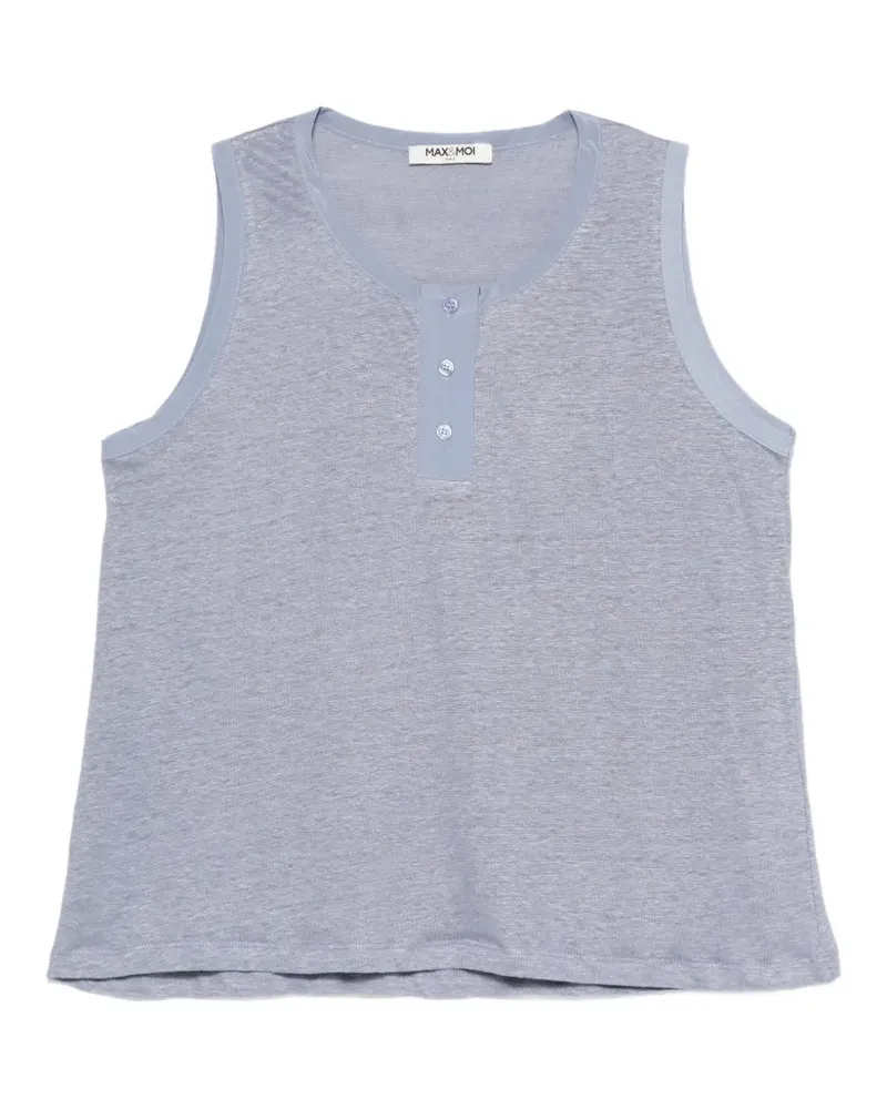 MAX&MOI button-embellishment sleeveless top - Blau Blau