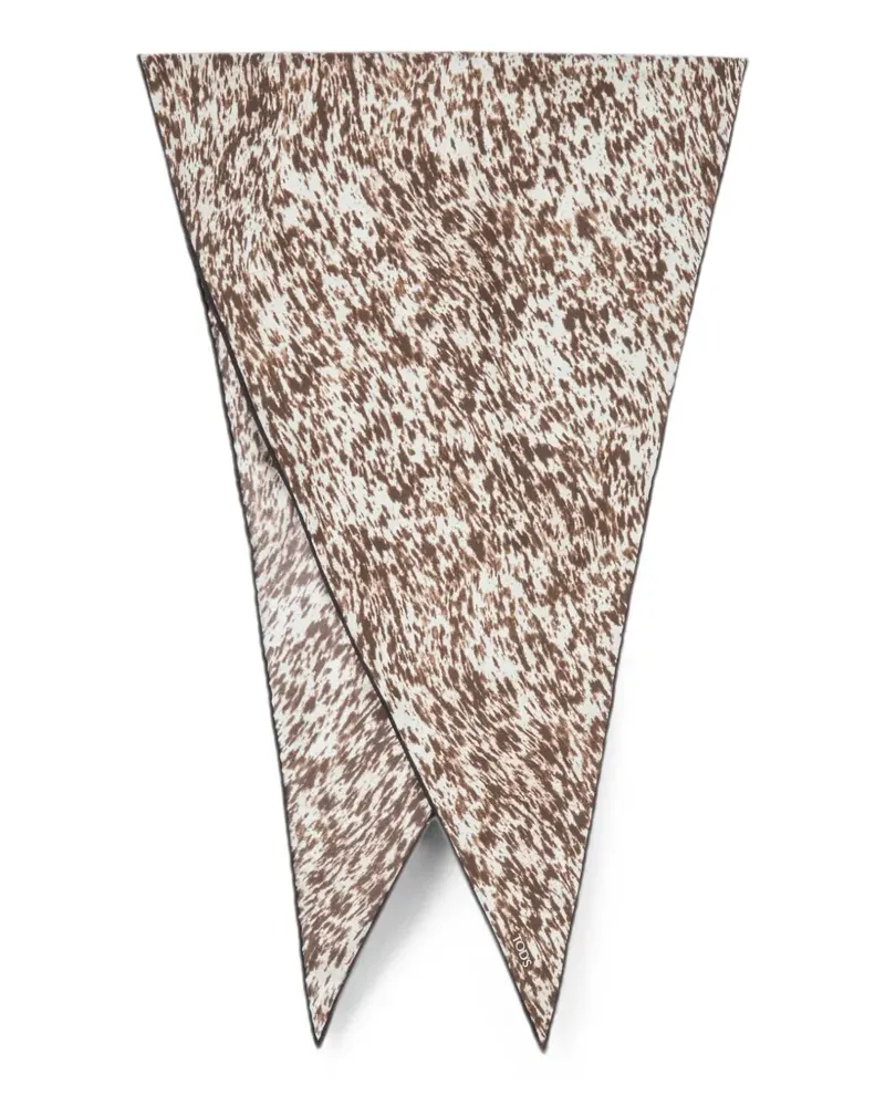 TOD'S Schal in Rautenform mit Animal-Print - Weiß Weiß