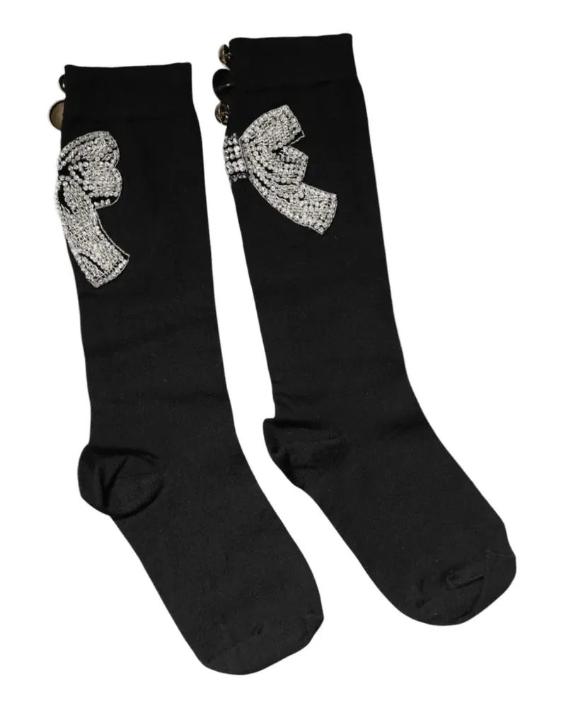 Dolce & Gabbana Socken mit Schleife - Schwarz Schwarz