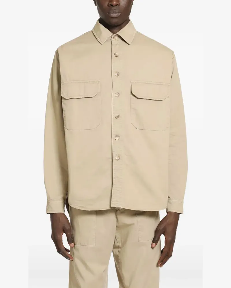 PLAN C cotton shirt jacket - Nude Nude