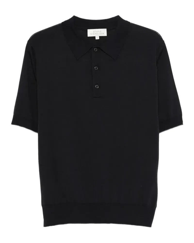 Studio Nicholson Arieta button short-sleeve polo shirt - Blau Blau