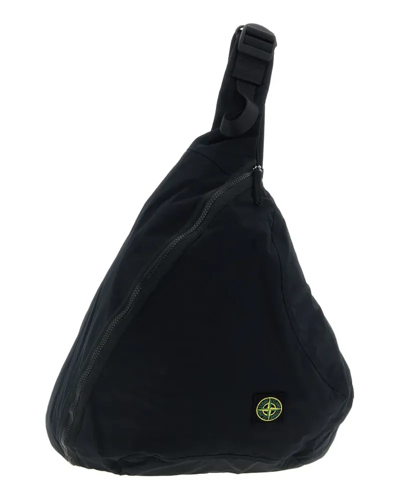 Stone Island crumpled one-shoulder backpack - Schwarz Schwarz