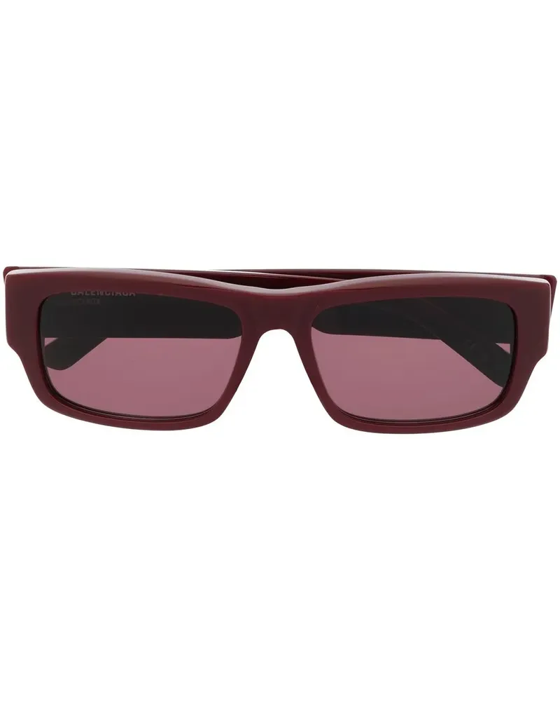 Balenciaga Sonnenbrille mit eckigem Gestell - Rot Rot