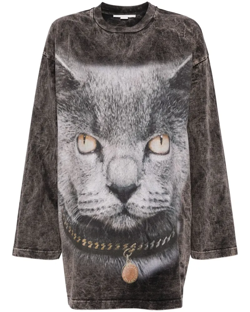 Stella McCartney Big Cat T-Shirt - Grau Grau