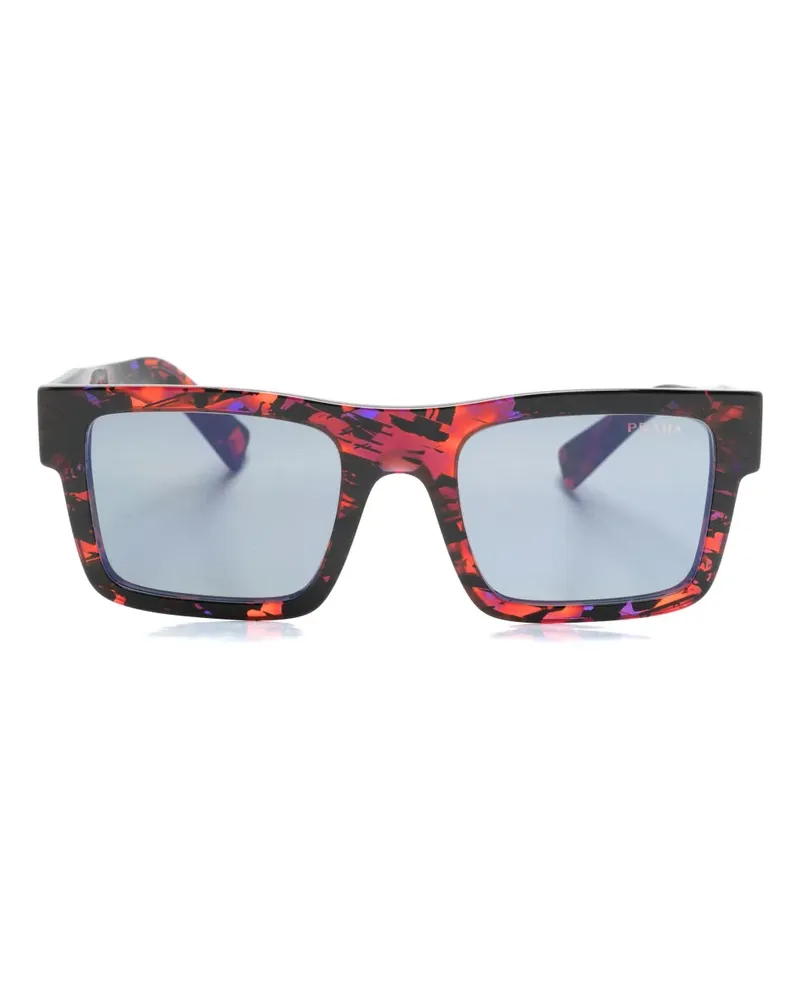 Prada Symbole Sonnenbrille mit eckigem Gestell - Rot Rot