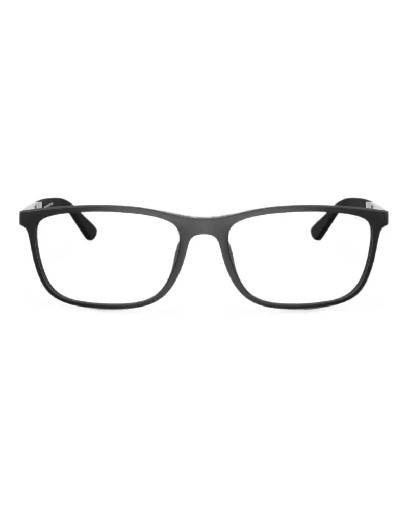 Emporio Armani matte-finish rectangle-frame glasses - Schwarz Schwarz