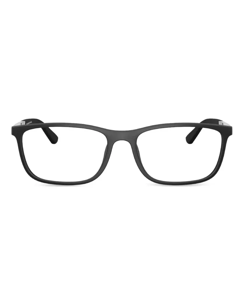 Emporio Armani matte-finish rectangle-frame glasses - Schwarz Schwarz
