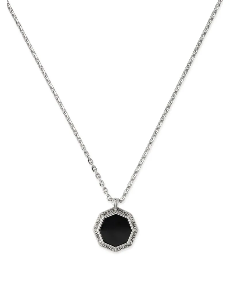 Emanuele Bicocchi Halskette mit achteckigem Onyx - Silber Silber