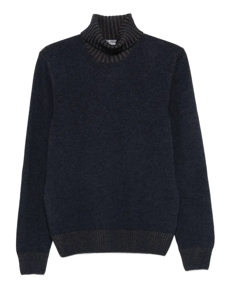 Gran Sasso Rollkragenpullover mit geripptem Saum - Blau Blau