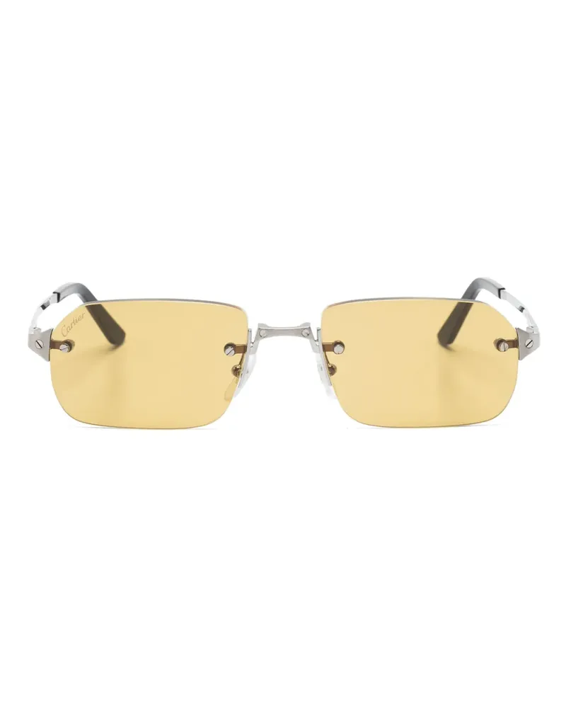 Cartier Sonnenbrille mit eckigem Gestell - Grau Grau