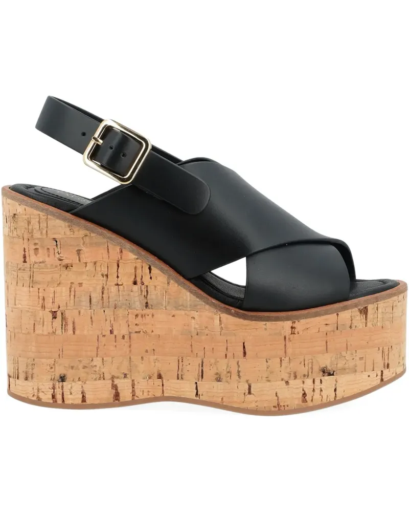 Paloma Barceló Slingback-Sandalen mit Wedge-Absatz 110mm - Schwarz Schwarz