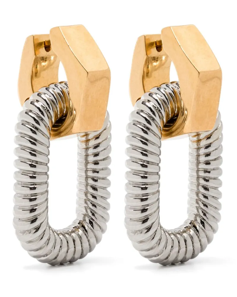 Paco Rabanne XL Link Animation Godron Ohrringe - Silber Silber