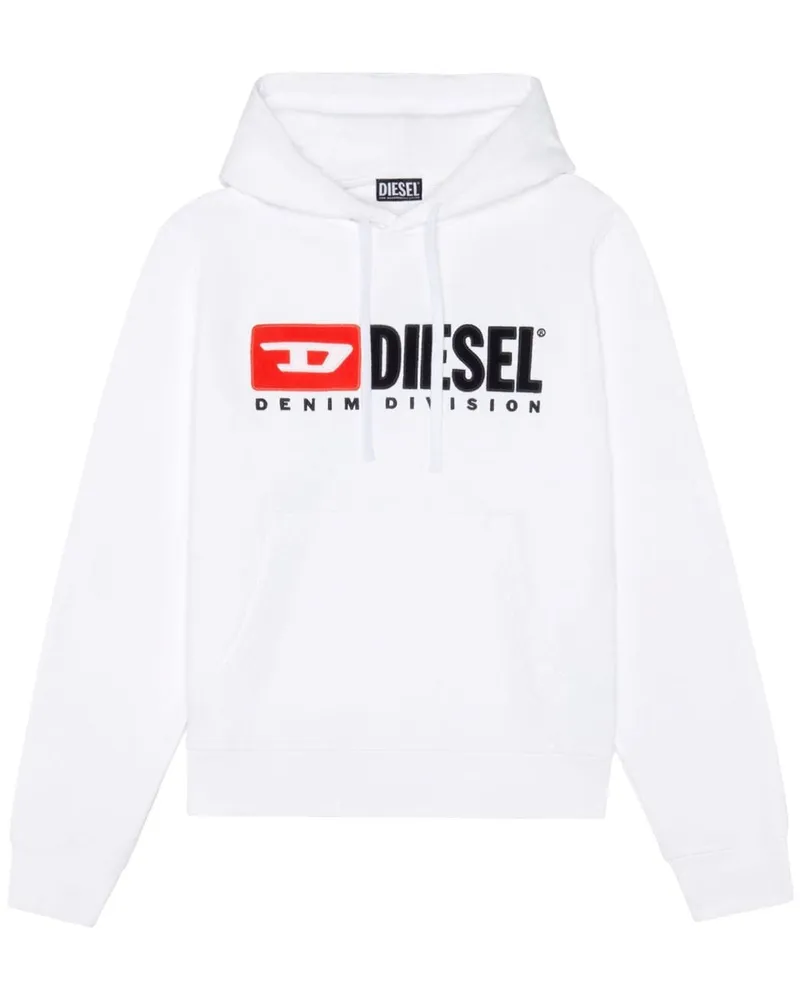 Diesel S-Ginn-Hood-Div Hoodie mit Logo-Applikation - Weiß Weiß