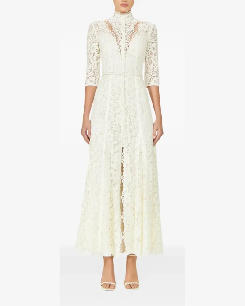 COSTARELLOS Junia Maxikleid mit Illusionskragen - Nude Nude