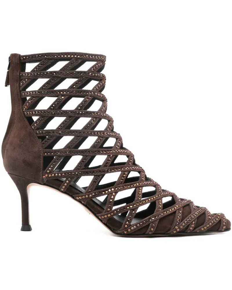 Lola Cruz Alva rhinestone-embellished ankle boots - Braun Braun
