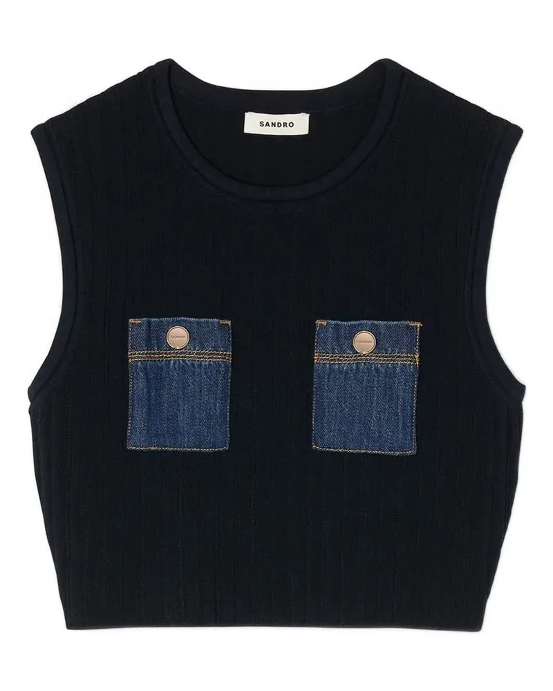 Sandro Klassischer High-Waist-Rock - Blau Blau