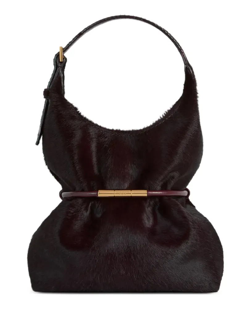Balmain Mini Sphynx Schultertasche aus Leder - Violett Violett