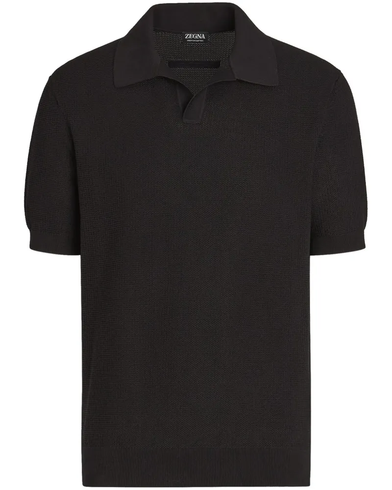 Ermenegildo Zegna Klassisches Poloshirt - Schwarz Schwarz