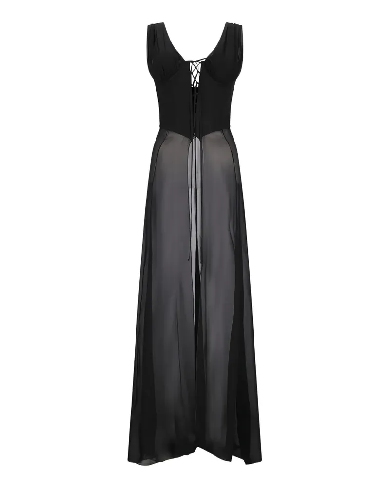 Giuseppe di Morabito lace-fastening sleeveless top - Schwarz Schwarz