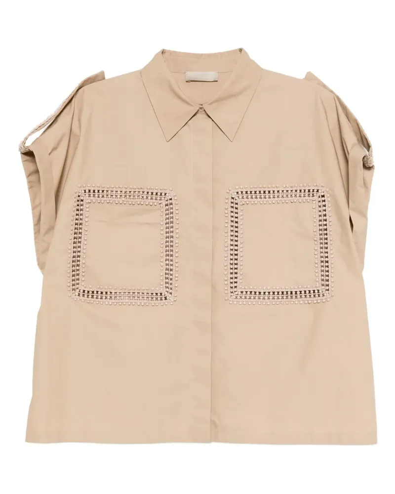 Elie Saab Popeline-Hemd mit Zierdetails - Nude Nude