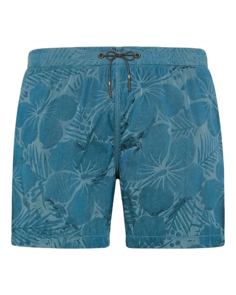 Roberto Ricci Designs New Hyper Hibiscus Tramontana Badeshorts mit Blumen-Print - Blau Blau