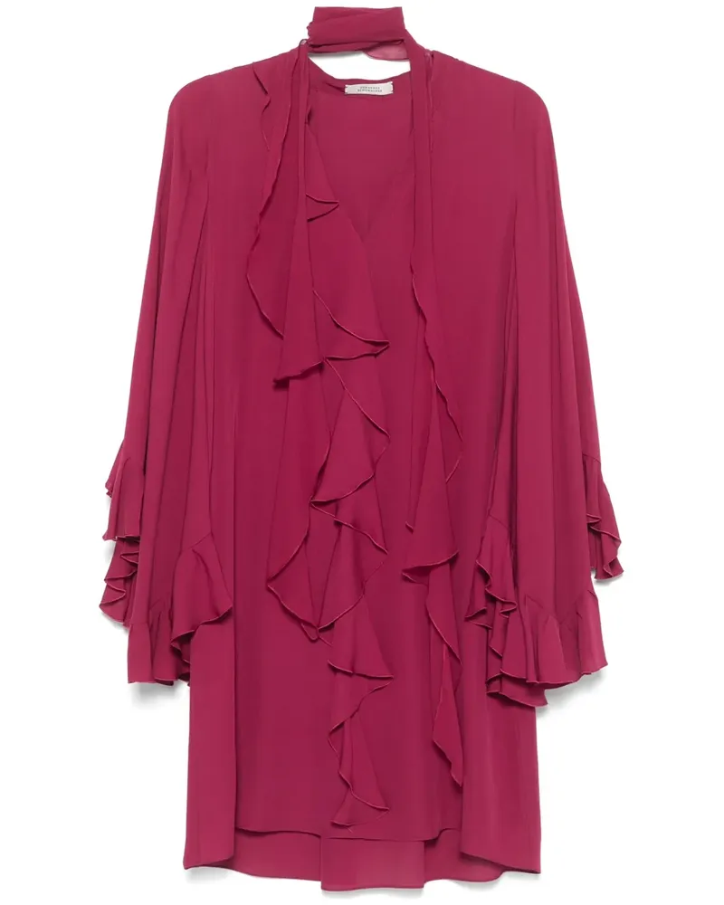 Dorothee Schumacher Georgette-Minikleid mit Rüschenbesatz - Violett Violett