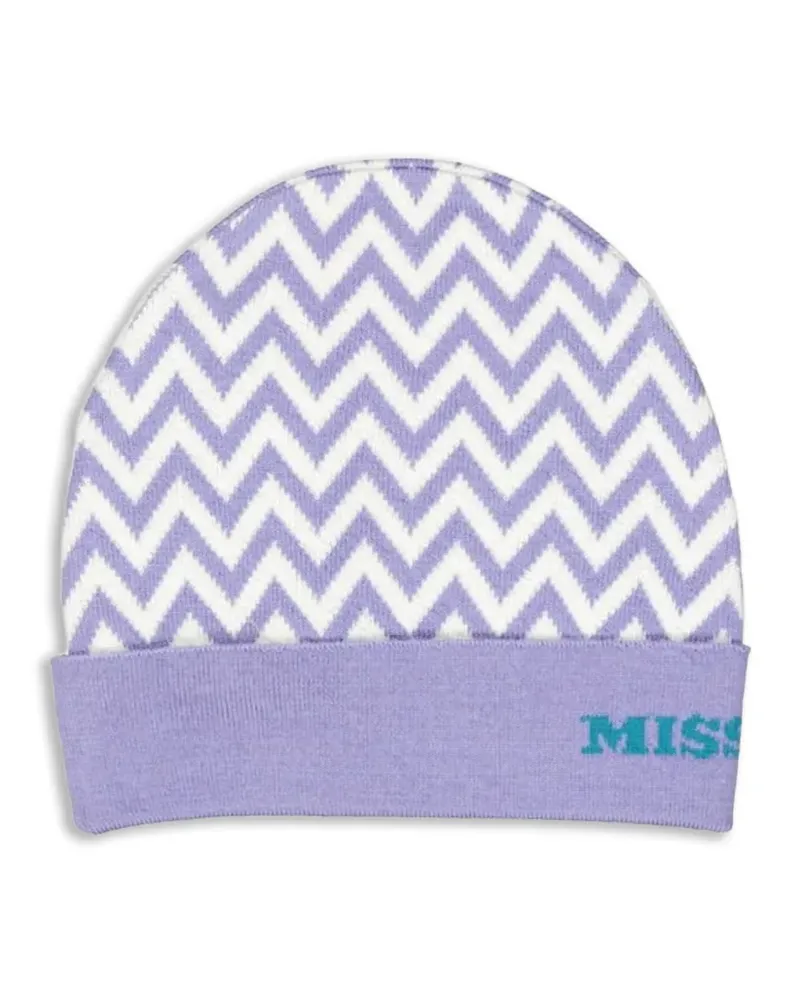 Missoni zigzag-knit beanie hat - Violett Violett