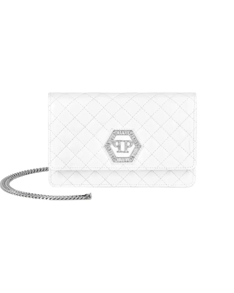 Philipp Plein Schultertasche aus Matelassé-Leder - Weiß Weiß