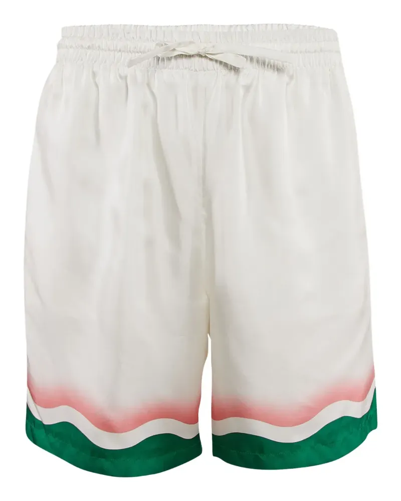 Casablanca Paris Pre-owned Le Jeu de Ping Pong Badeshorts mit diagonalen Streifen - Weiß Weiß