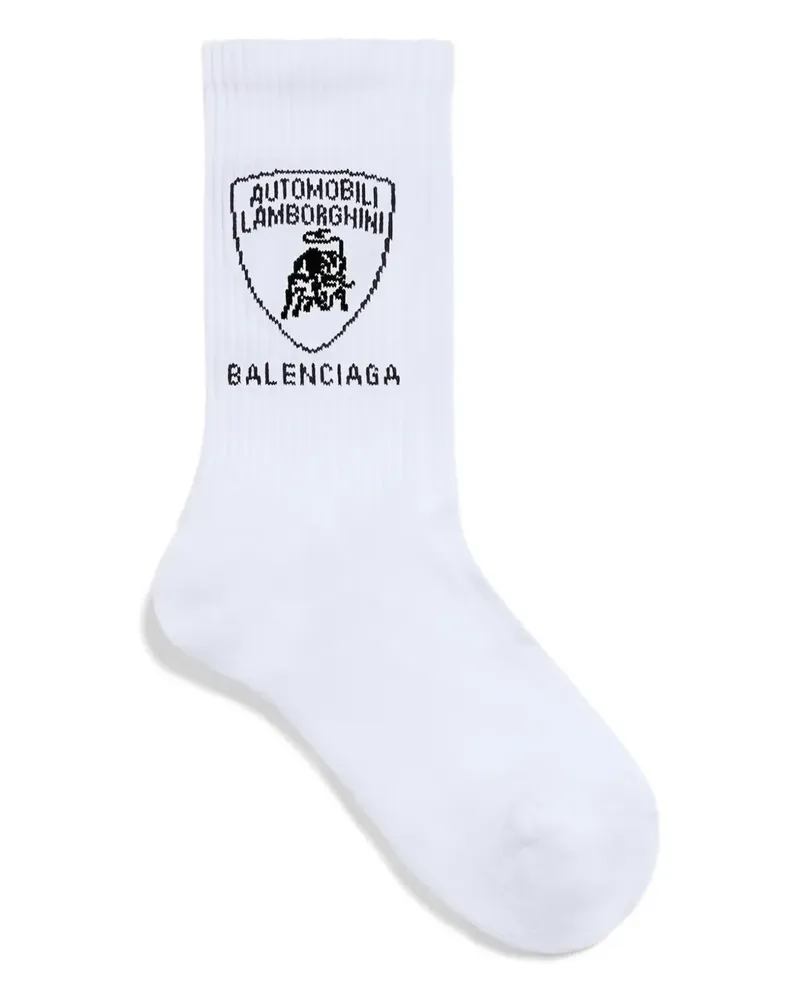 Balenciaga Jacquard-Socken mit Logo - Weiß Weiß