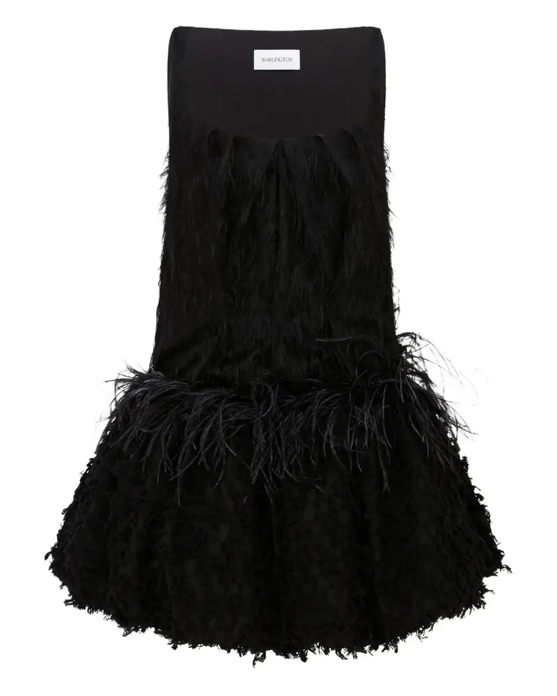 16ARLINGTON Lasa Minikleid mit Federverzierung - Schwarz Schwarz