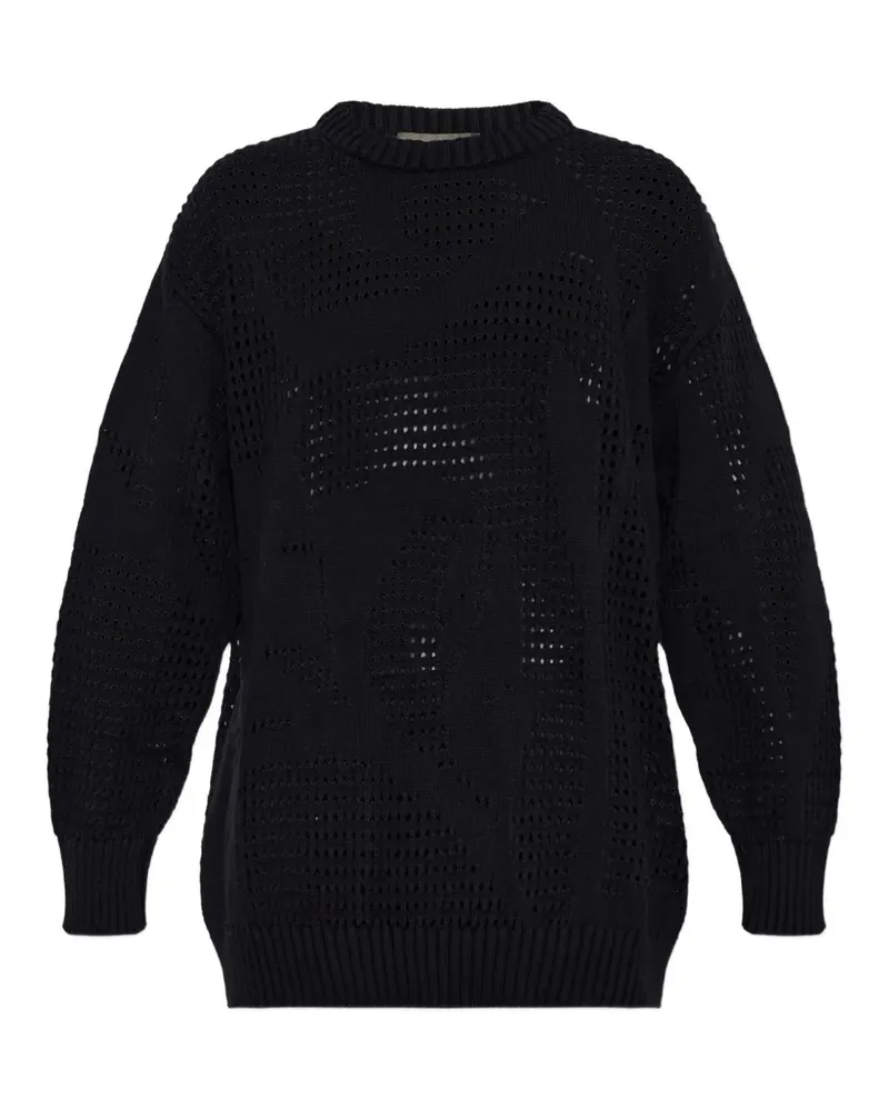 AKEP open-knit long-sleeve sweater - Schwarz Schwarz