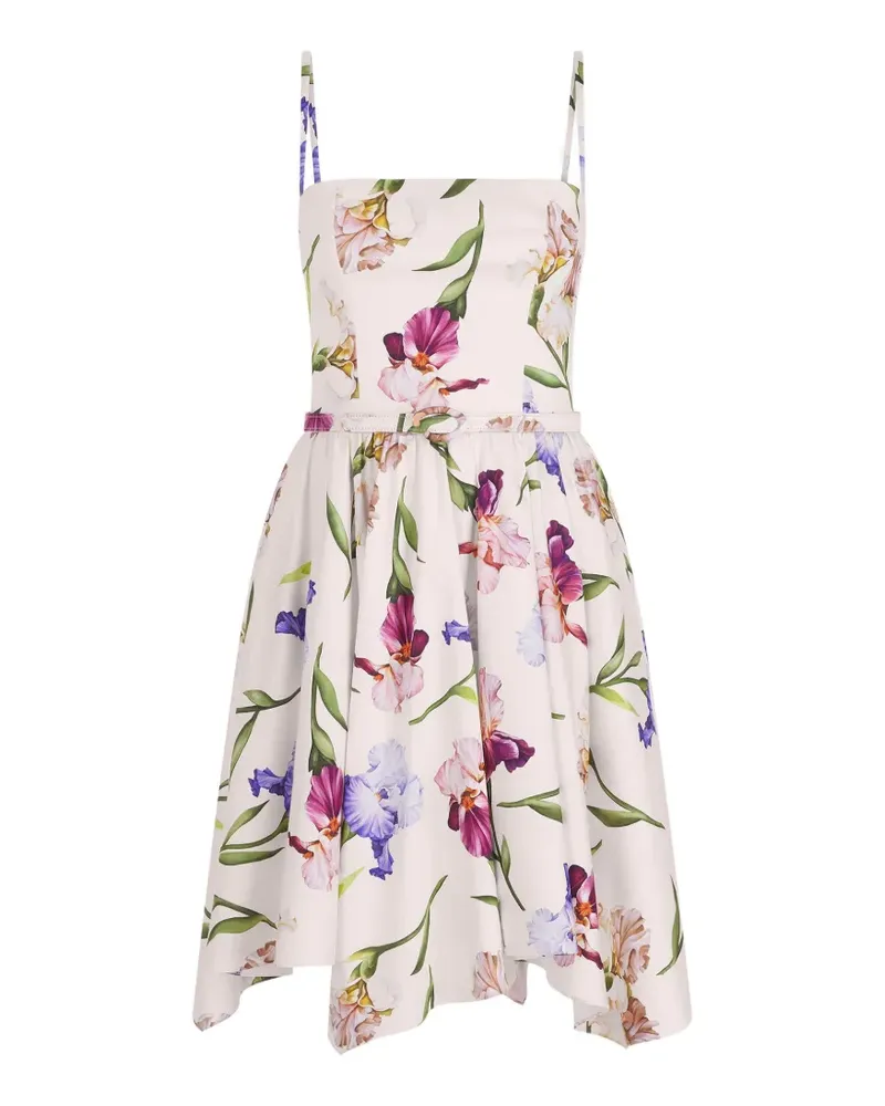 Oscar de la Renta floral-print poplin mini dress - Nude Nude