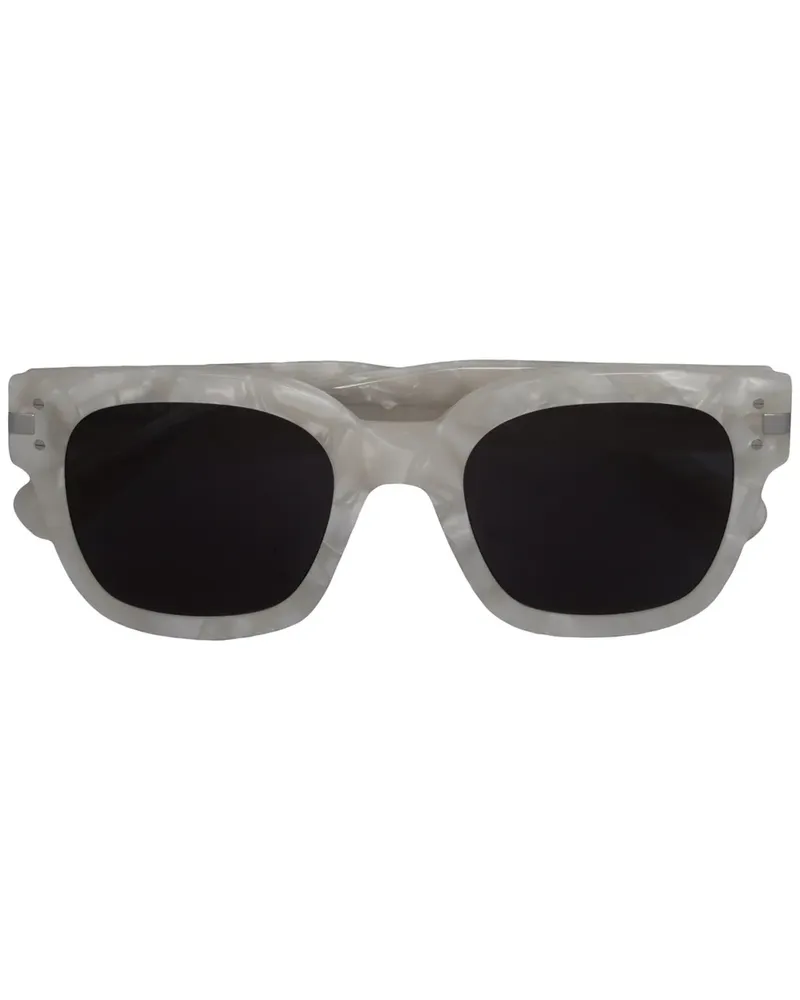 Amiri Eckige Sonnenbrille mit Logo - Weiß Weiß