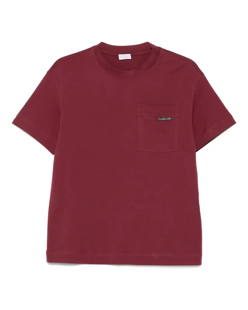 Brunello Cucinelli T-Shirt mit Brusttasche - Rot Rot