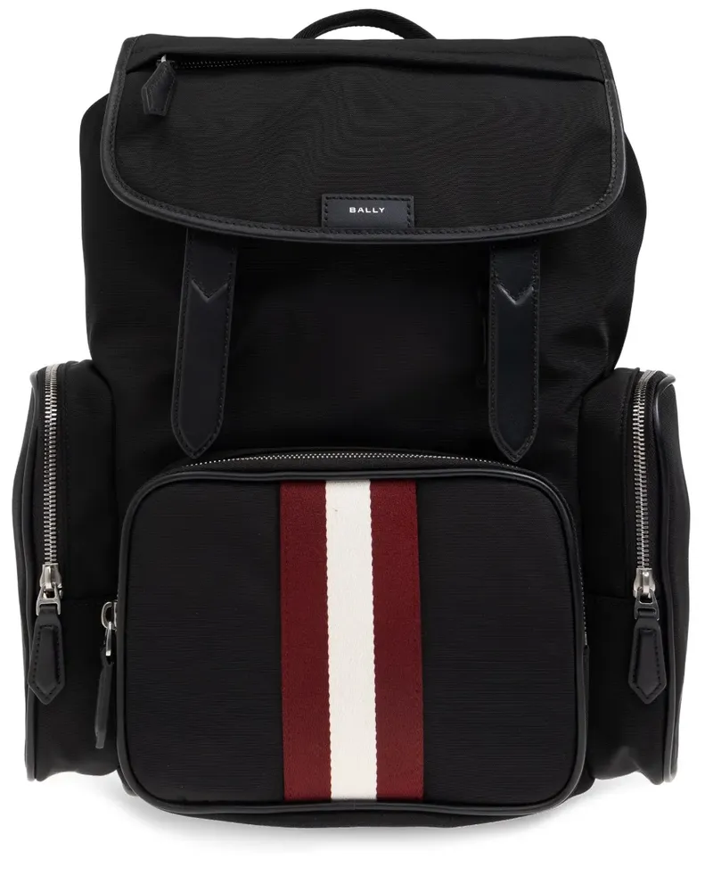 Bally Rucksack mit Logo-Patch - Schwarz Schwarz