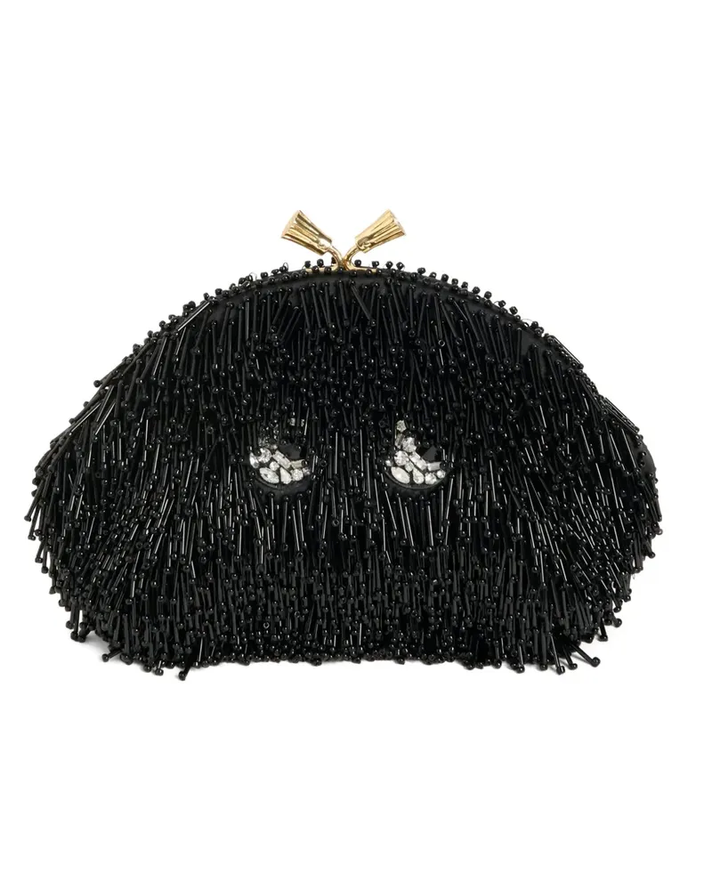 Anya Hindmarch Clutch mit Perlen - Schwarz Schwarz