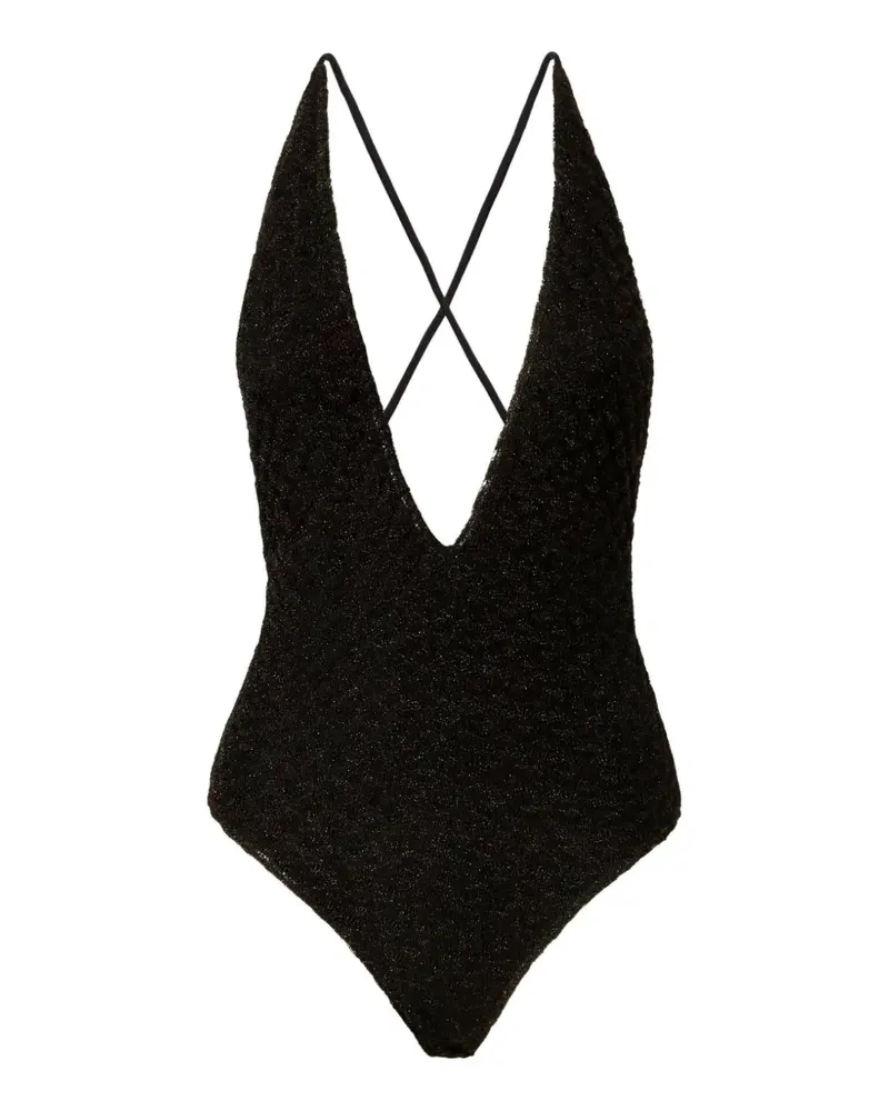 Missoni cross-back swimsuit - Schwarz Schwarz
