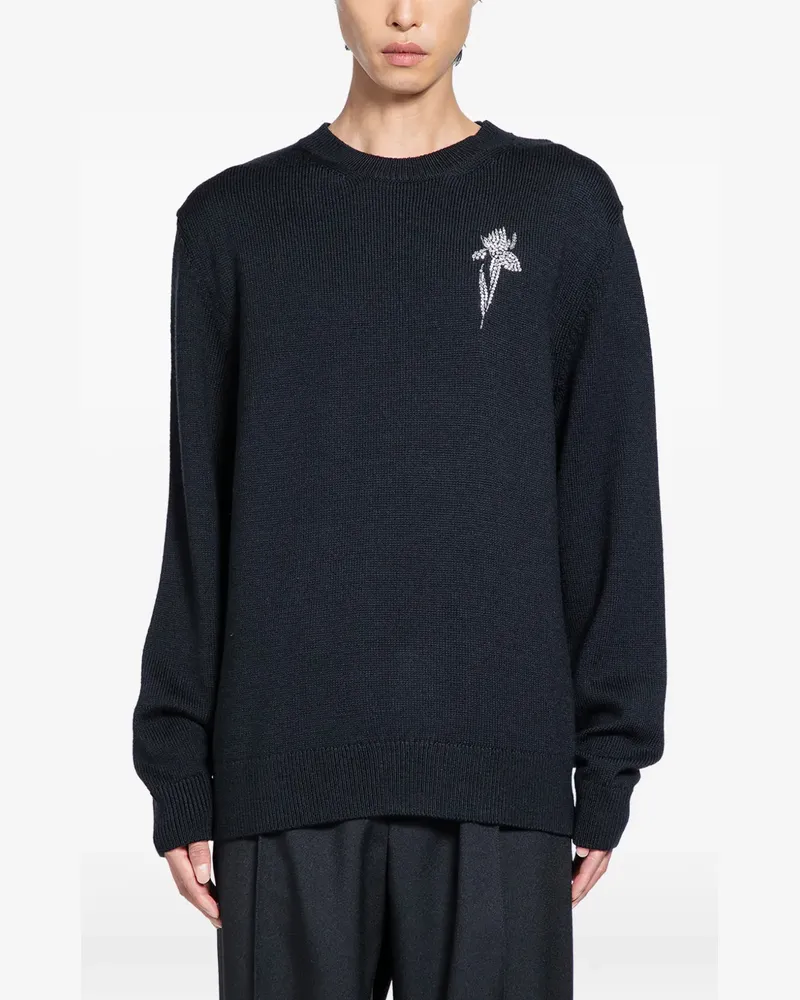 Givenchy Pullover mit Kristallblume - Schwarz Schwarz